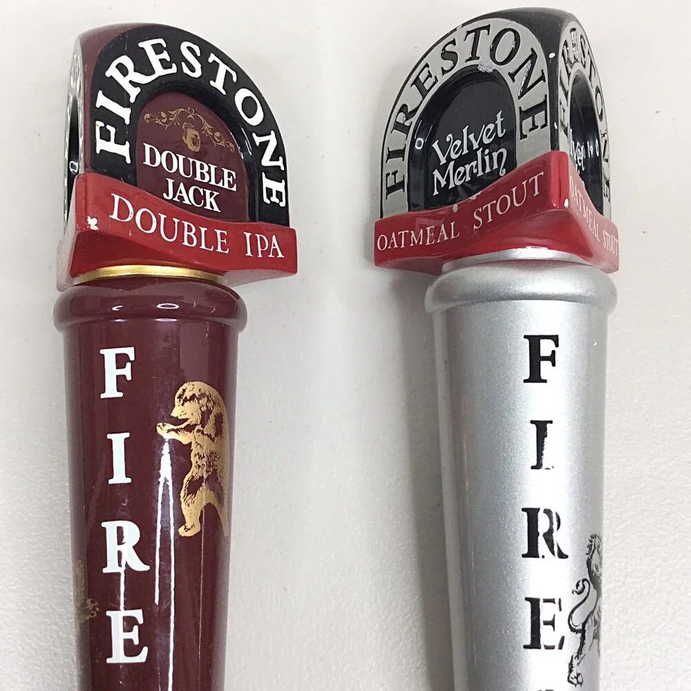 Lot of 2 Firestone Walker Brewing Tap Handle Double Jack IPA Velvet Merlin Stout